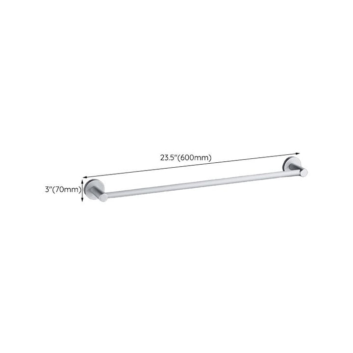 Lisslune | Silver Modern Bathroom Accessory Set with Bath Shelf/Towel Holder & Bathrobe Hook