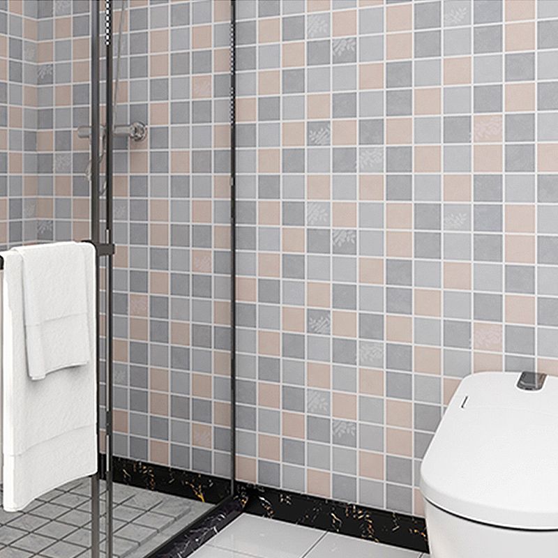 Lisslune | Grid Mosaic Peel & Stick Tiles Scratch-resistant Wallpaper for Bathroom Back Wall