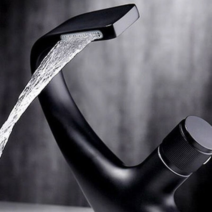 Lisslune | Contemporary Container Copper Brass Knob Handle Low Arch Container Faucet