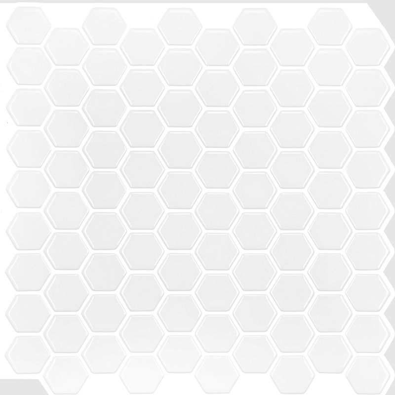 Lisslune | Polygon Metal Peel and Stick Back Wall Tile PVC Peel and Stick Tile for the Kitchen