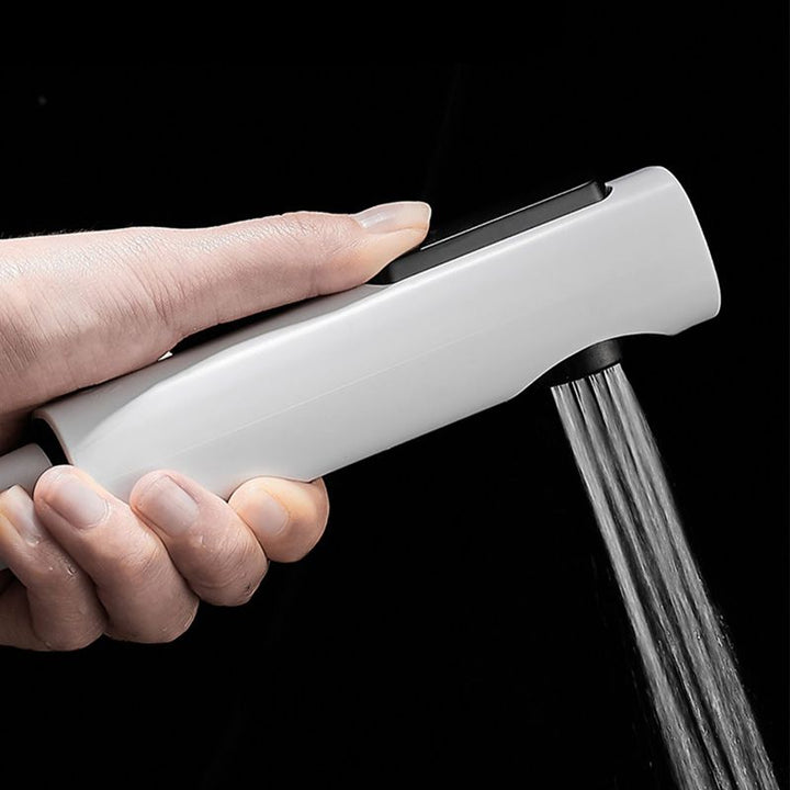 Lisslune | Round Shower Set White Wall Mounted Hand Shower Lever Handle Shower Hose Swiveling Shower Set