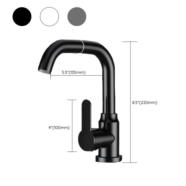 Lisslune | Modern Basin Mixer Bathroom Faucet Brass Lever Swivel Spout Basin Mixer
