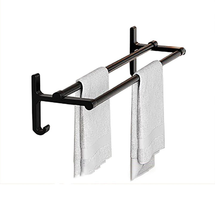 Lisslune | Chrome/Black Classic Bathroom Accessories Set Modern Bath Shelf/Towel Bar & Paper Holder