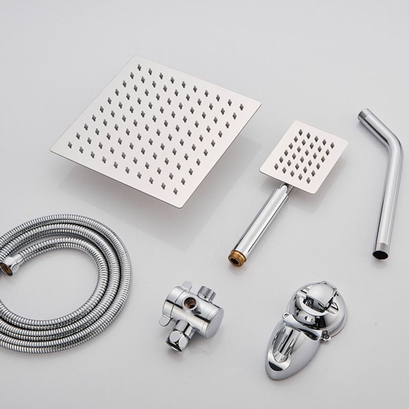 Lisslune | Silver Square Double Shower Head Modern Water Filtration Wall Mounted Shower Head