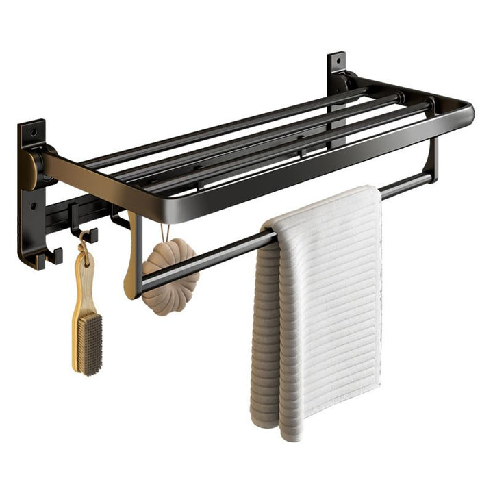 Lisslune | Contemporary Bathroom Accessory Set Matte Black Bathroom Set with Bathrobe Hooks/Towel Bar