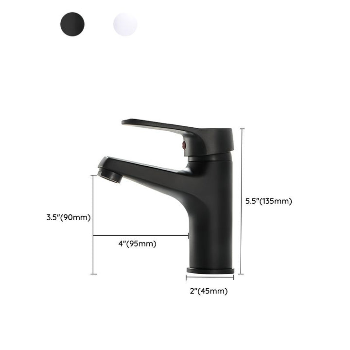 Lisslune | Modern Brass Bathroom Sink Faucet Round Lever Handles Sink Faucet