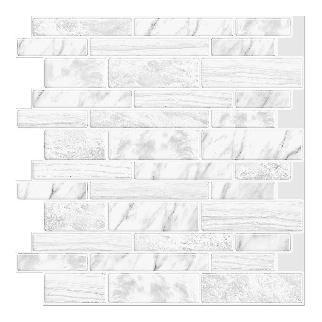 Lisslune | Square Peel & Stick Tile Stone Composite Subway Tile for Backsplash Wall