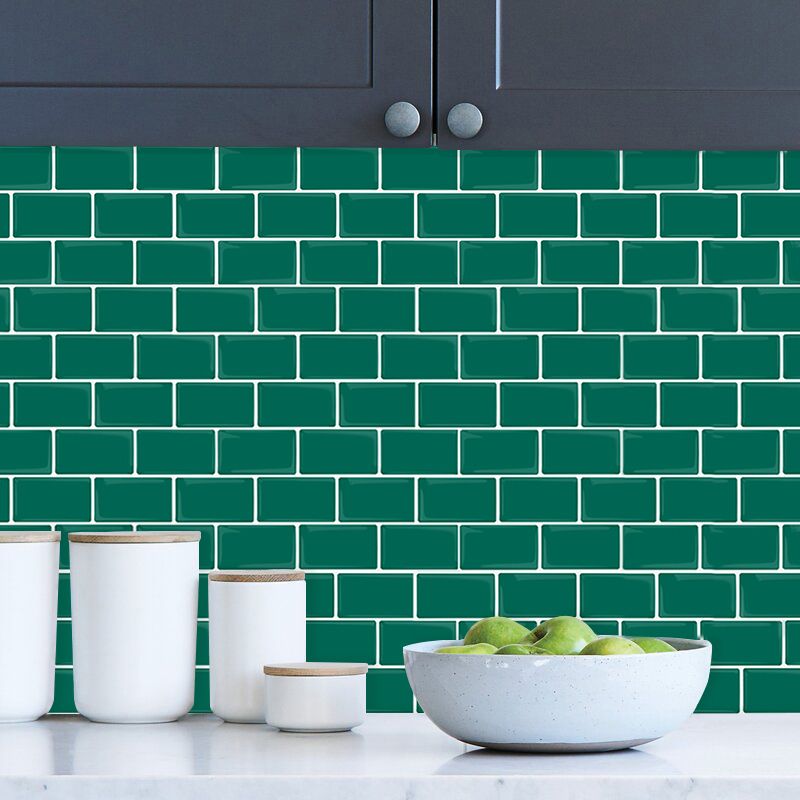 Lisslune | Plastic Peel & Stick Subway Tile Square Peel and Stick Back Wall Tile