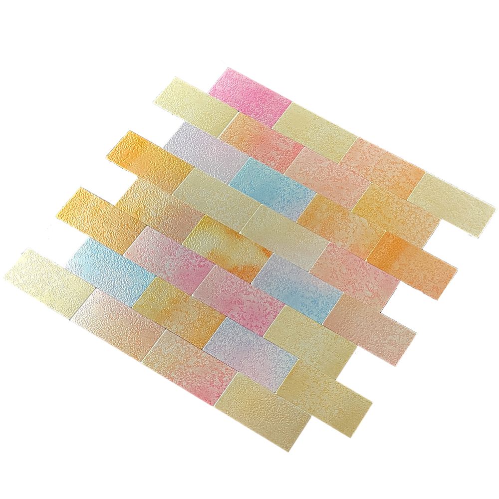 Lisslune | Rectangular Tile Peel and Stick Tile Kitchen Aluminum Splashback Peel and Stick Wall Tile