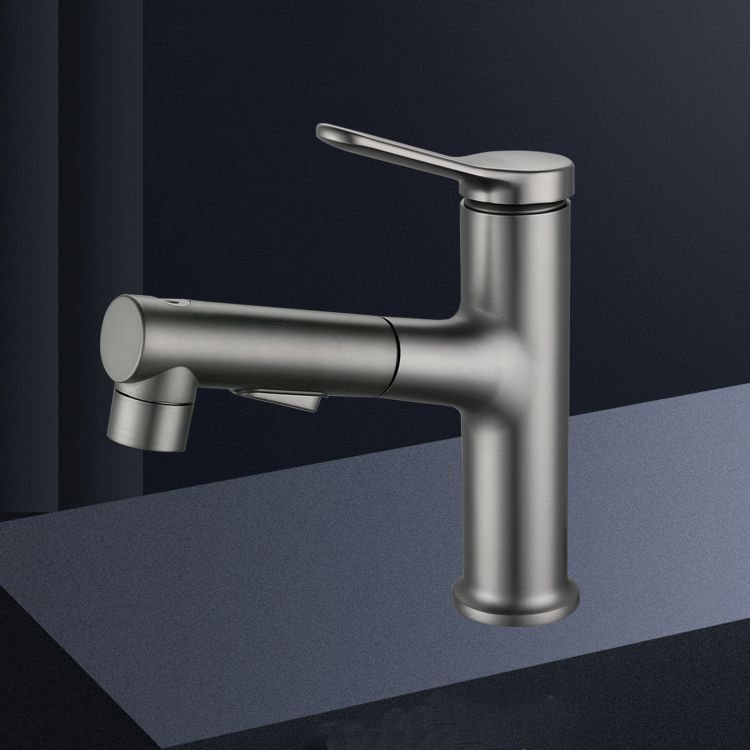 Lisslune | Extendable Bathroom Faucet Brass Modern Faucet with Water Hose