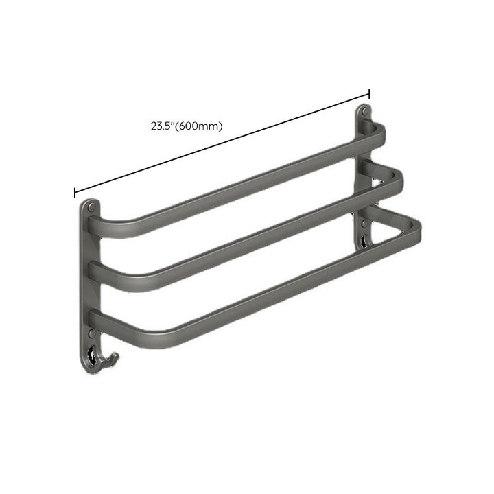 Lisslune | 2-piece modern bathroom accessory set in matte grey aluminum towel rail