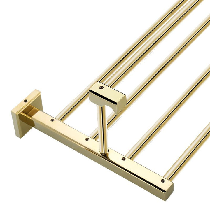 Lisslune | Gold Modern Bathroom Set, Polished Gold, 4 Pieces, Towel Holder, Paper Holder
