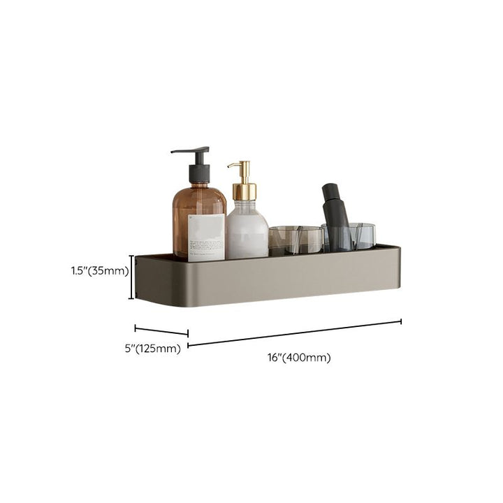 Lisslune | Contemporary Aluminum Bathroom Accessory Set Grey Bath Shelf