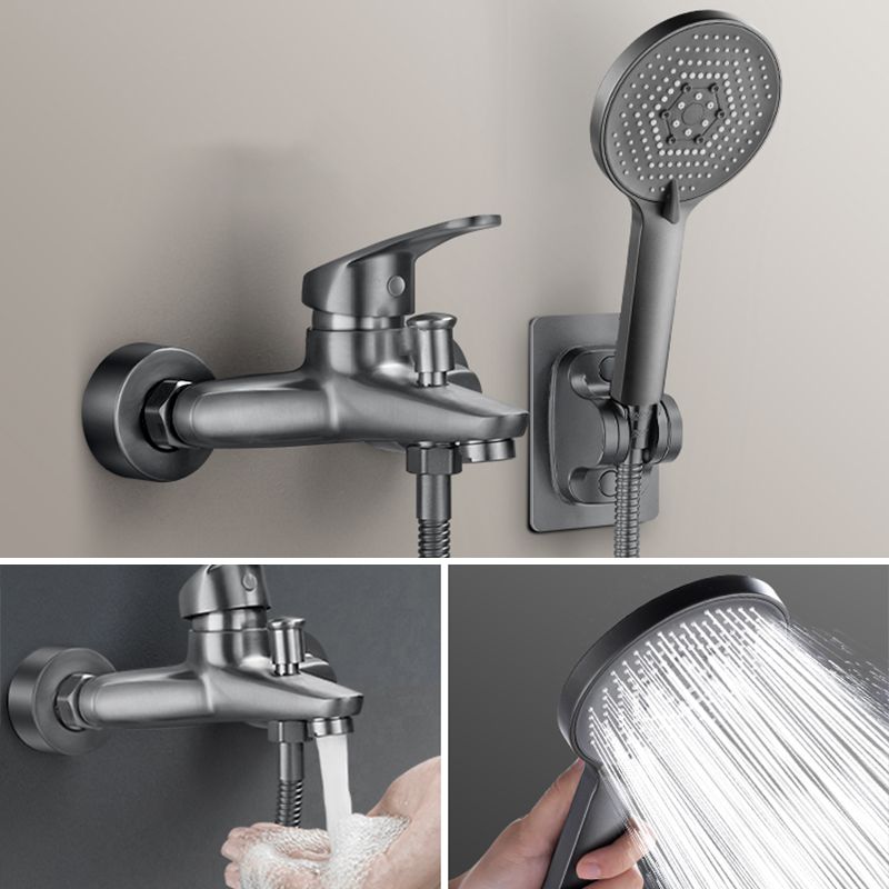 Lisslune | Solid Bathtub Faucet Handheld Shower Hose Lever Handle Wall-Mounted 2 Holes Bathtub Fill Valve