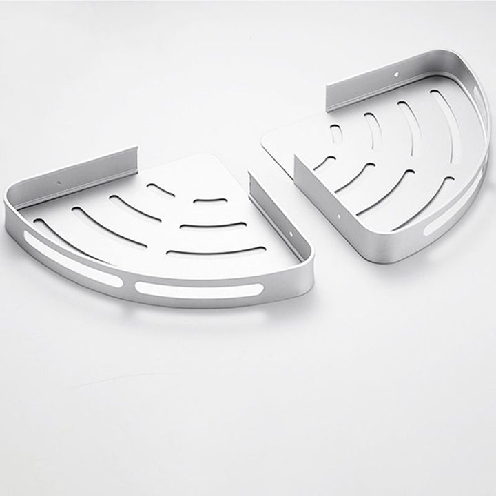 Lisslune | Modern Aluminum Bathroom Accessory Set Black/ Silver Bathroom Shelf