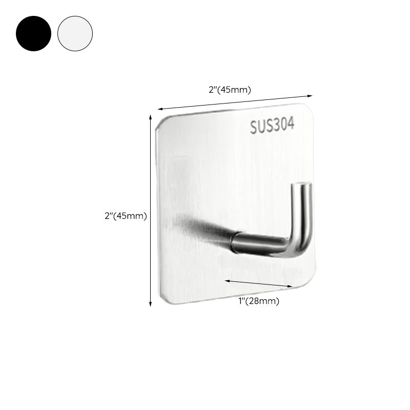 Lisslune | Modern Bathroom Hardware Set made of Stainless Steel Brushed Chrome Towel Bar/Ring & Bathrobe Hook