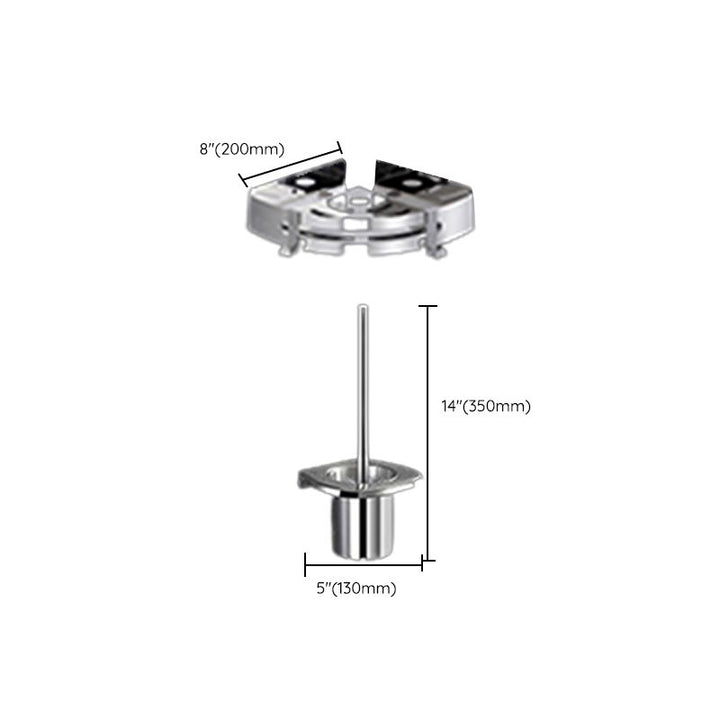 Lisslune | Modern Bathroom Accessory Set Silver Metal Bathroom Accessory