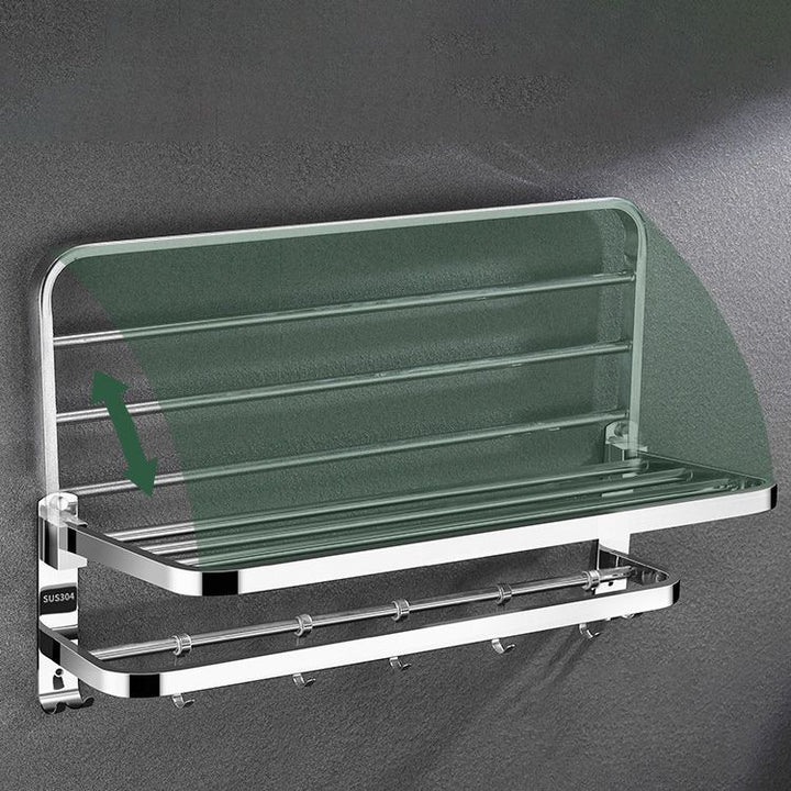 Lisslune | Modern Bathroom Accessory Set Made of Chrome-Plated Stainless Steel with Bathrobe Hook/Towel Bar