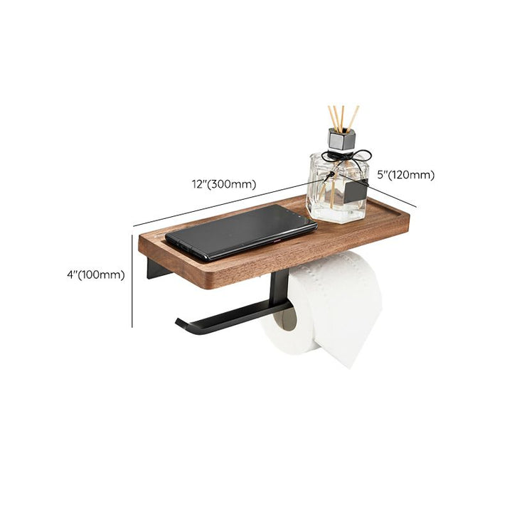 Lisslune | Wood and Aluminum Bath Accessory Set Black Bathroom Accessory Kit
