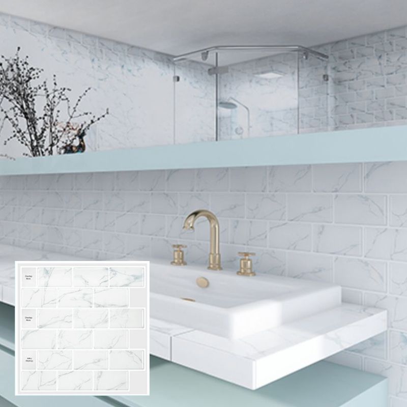 Lisslune | Peel & Stick Subway Tiles Plastic Stain Resistant Peel & Stick Subway Tiles 5-Pack