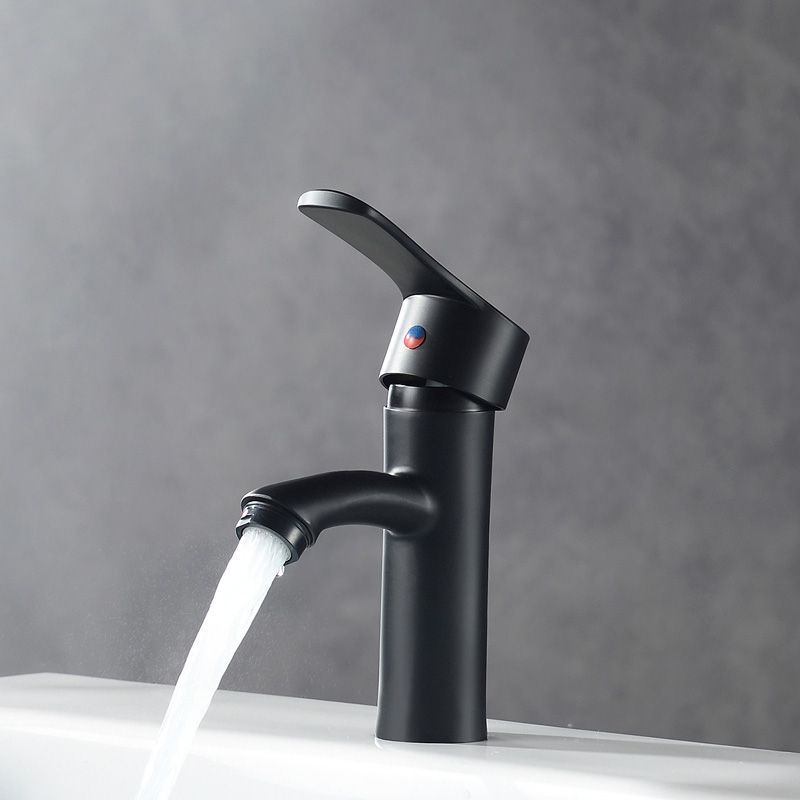Lisslune | Contemporary Faucet Brass Black Bathroom Lever Handle Single Hole Sink Faucet