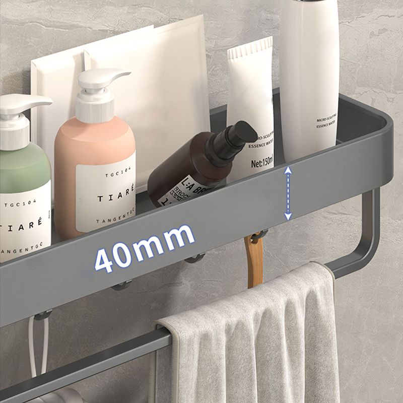 Lisslune | Modern Grey 2-piece Bathroom Accessory Set, Matte Grey, Bathroom Shelf