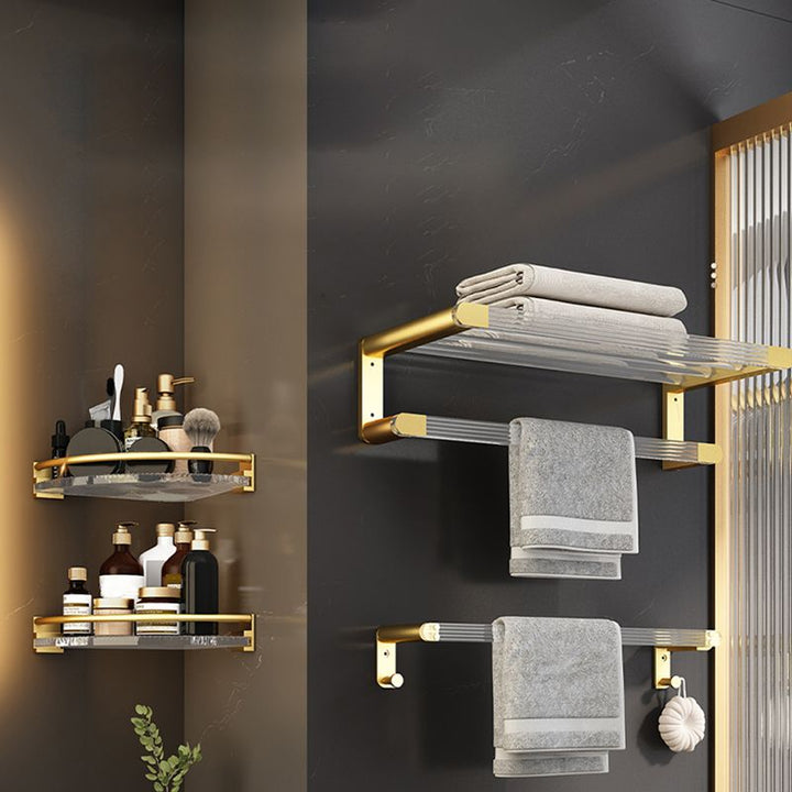 Lisslune | 6-piece bathroom accessory set made of gold-colored metal bathroom hardware set