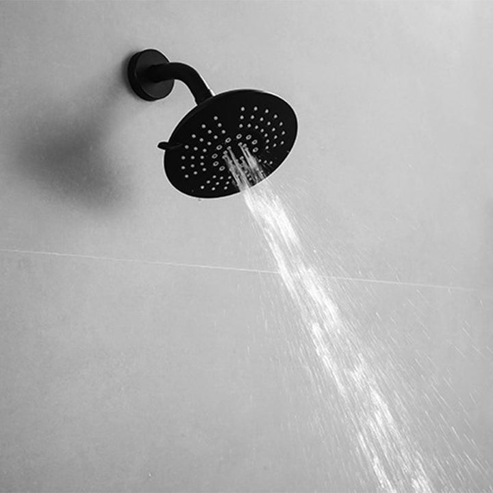 Lisslune | Round Fest Shower Head Matte Black 5 Spray Patterns Wall Mounted Shower Head