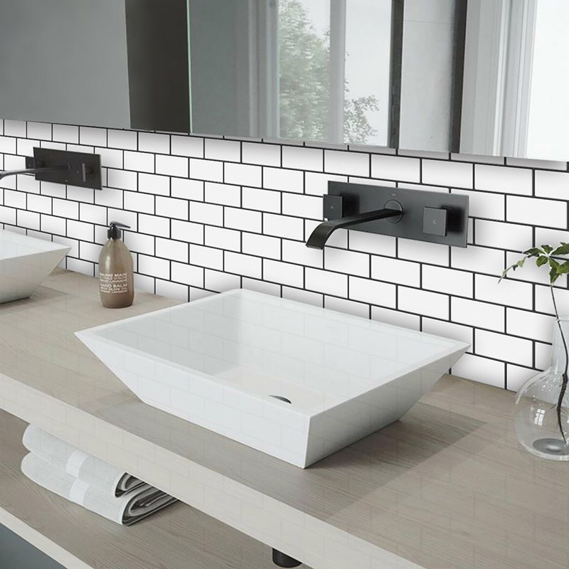 Lisslune | Peel and Stick Tiles Subway Rectangle Waterproof PVC Tile-Peel & Stick for the Kitchen 10-Pack