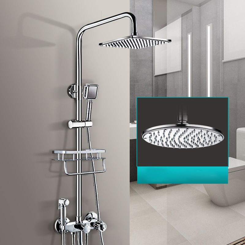 Lisslune | Contemporary Showerhead Combination Dual Showerhead Stainless Steel Wall-Mounted Showerhead