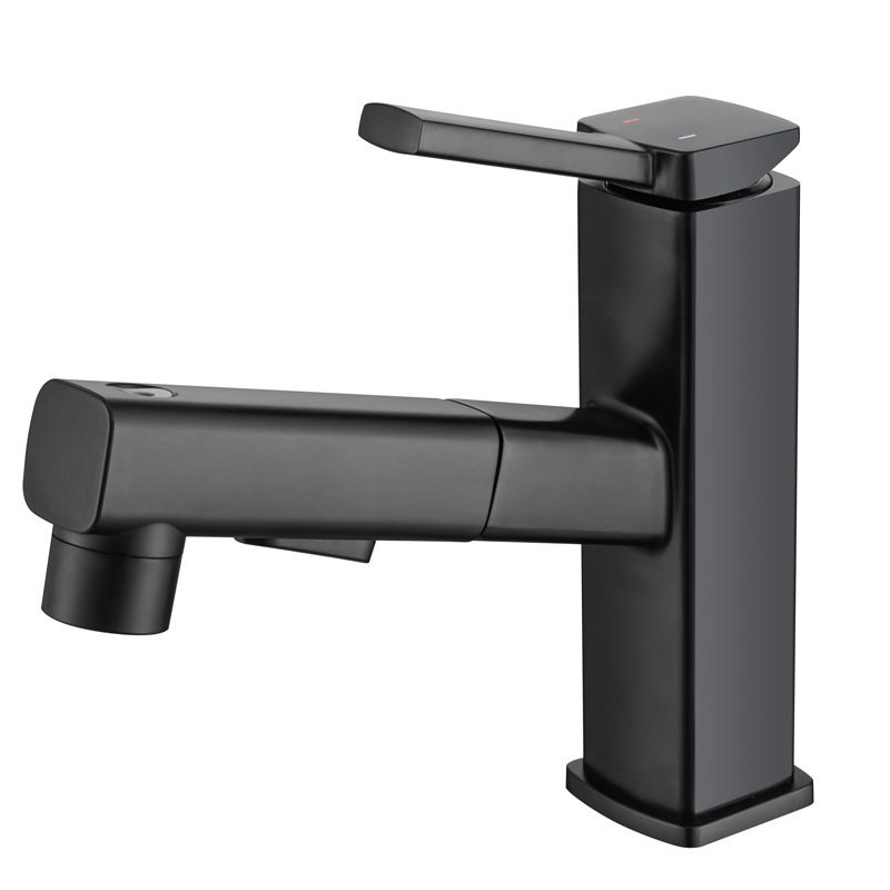 Lisslune | Contemporary Vessel Sink Faucet Copper Single Handle Low Arc Pull Down Vessel Faucet