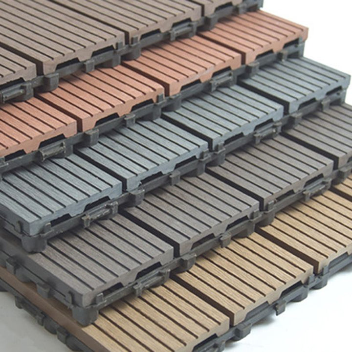Lisslune | Wire brushed wooden floor tiles Click-Lock engineered wood for patio garden