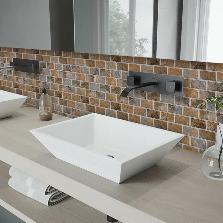 Lisslune | Peel and Stick Tiles Subway Rectangle Waterproof PVC Tile-Peel & Stick for the Kitchen 10-Pack