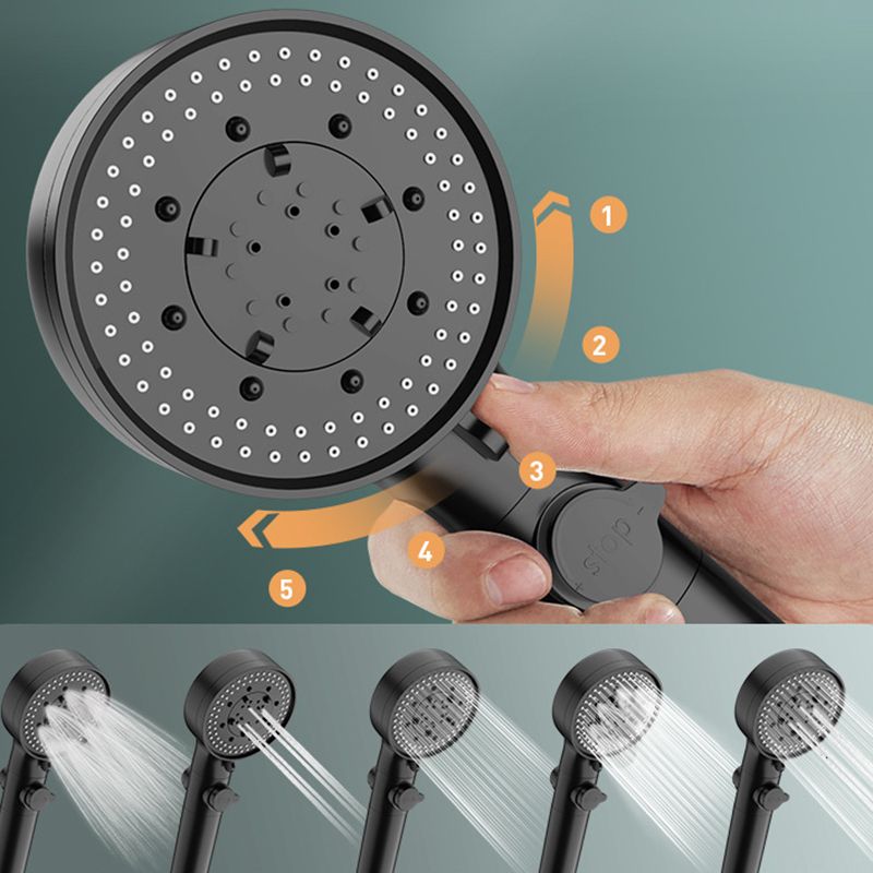 Lisslune | Bathroom Showerhead 5-Spray Round Handheld Shower Holder Wall Mount Showerhead