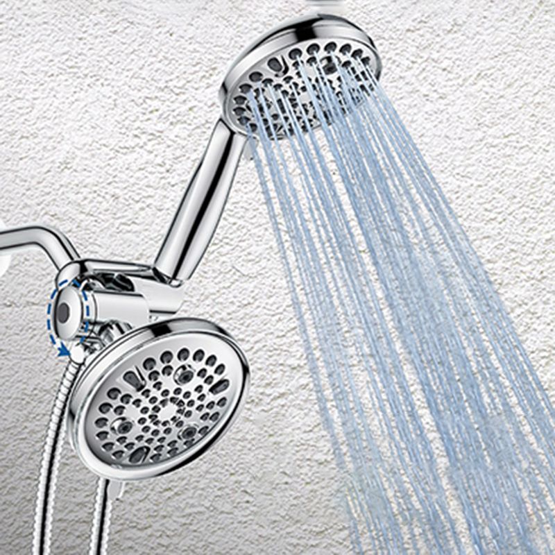 Lisslune | Contemporary Shower Combination Adjustable Shower Head Chrome Ceiling Mounted Round Shower Head