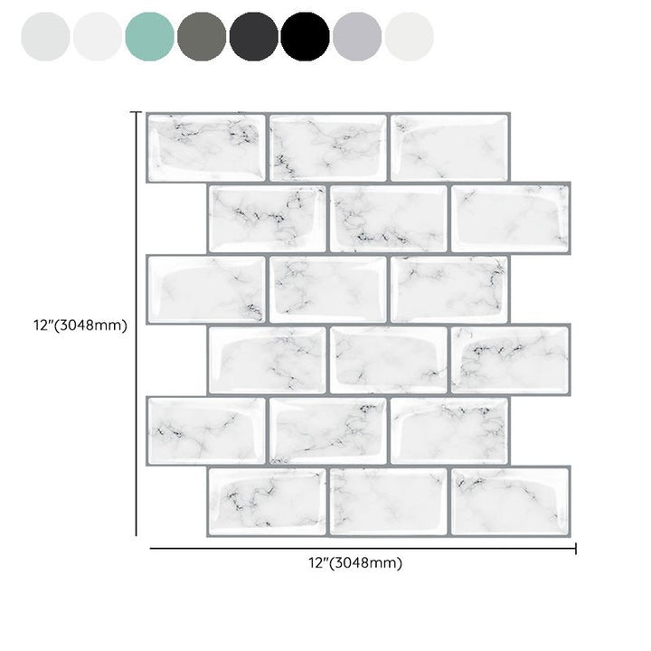 Lisslune | Peel and Stick Tiles Rectangular Stain Resistant PVC Subway Peel and Stick Tiles for the Kitchen