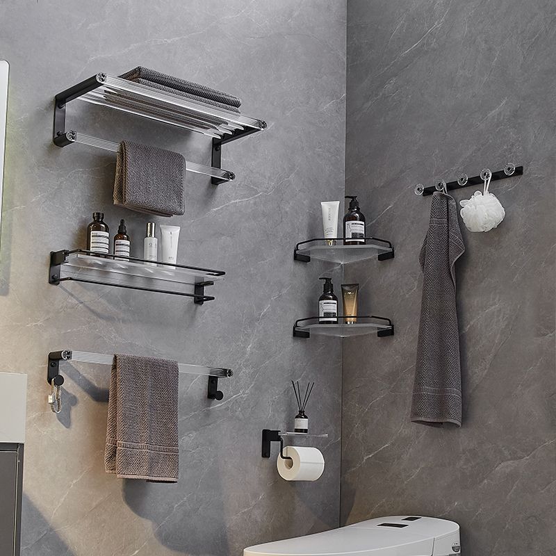 Lisslune | Modern Bathroom Accessory Set Shelf/Towel Holder & Bathrobe Hook included