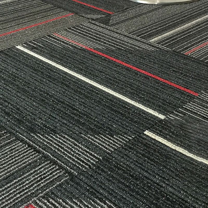 Lisslune | Dark Color Level Loop Carpet Tile Non-Slip Self-Adhesive Indoor Office Carpet Tiles