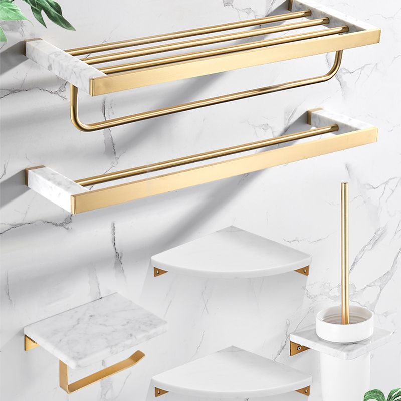 Lisslune | Metal and Marble Bathroom Accessory Individually or in Set in Gold