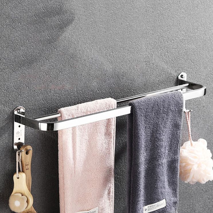 Lisslune | Polished Chrome Bathroom Accessories Set made of Stainless Steel with Bathroom Shelf/Bathrobe Hook/Towel Bar