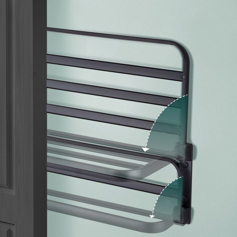 Lisslune | Modern Bathroom Accessory Set Matte Black/Grey Bathroom Shelf/Towel Holder & Paper Holder