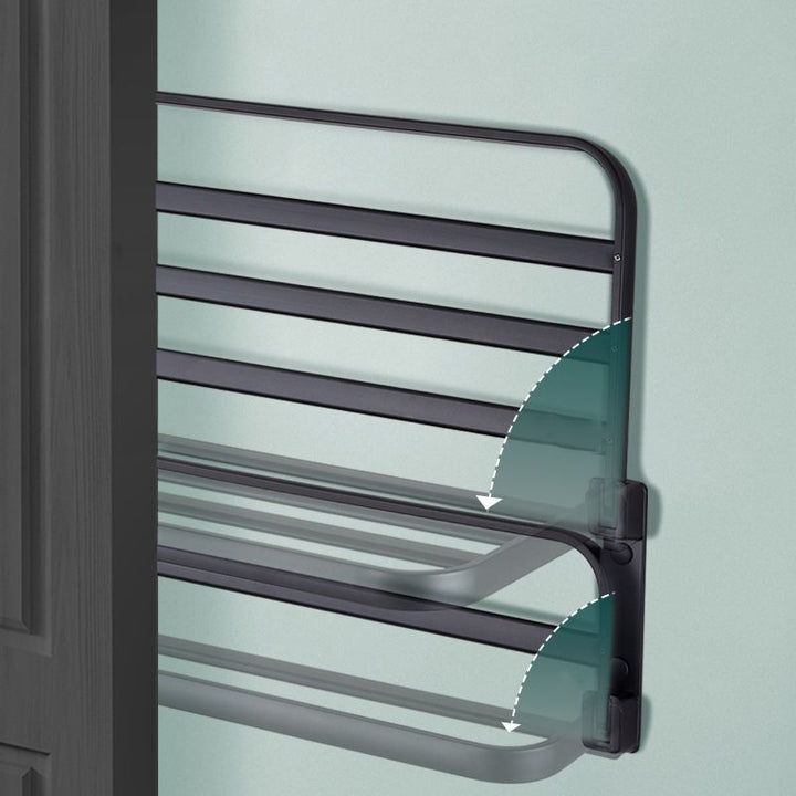 Lisslune | Modern Bathroom Accessory Set Matte Black/Grey Bathroom Shelf/Towel Holder & Paper Holder