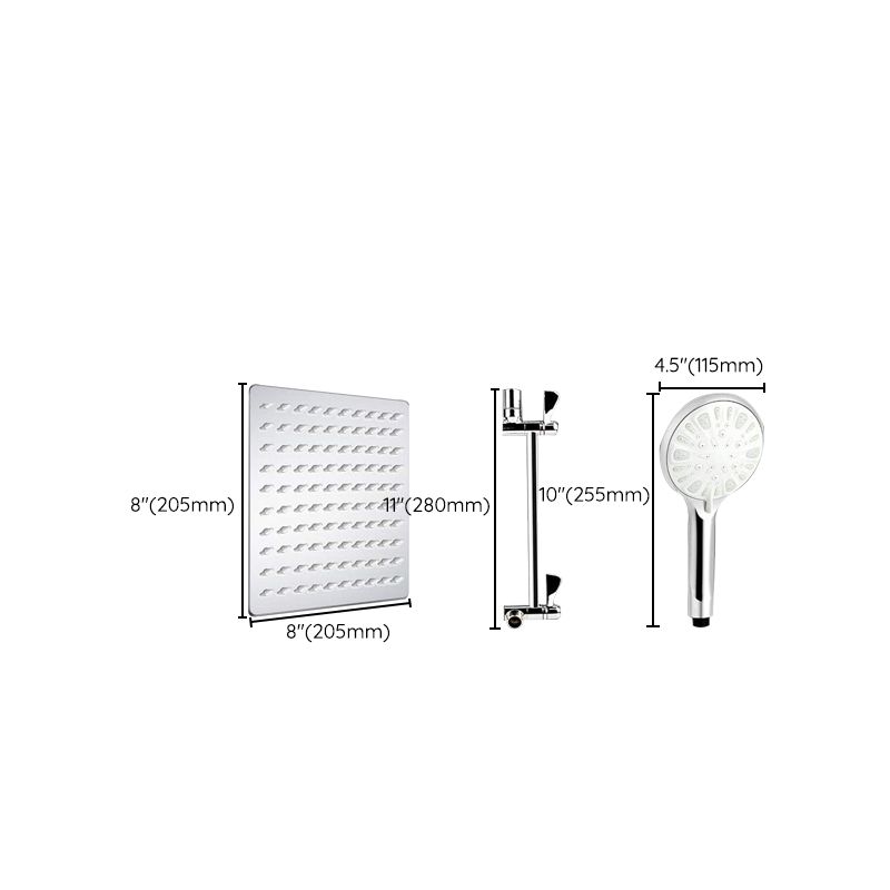 Lisslune | Modern Dual Shower Head Square High Arc Shower Head in Silver