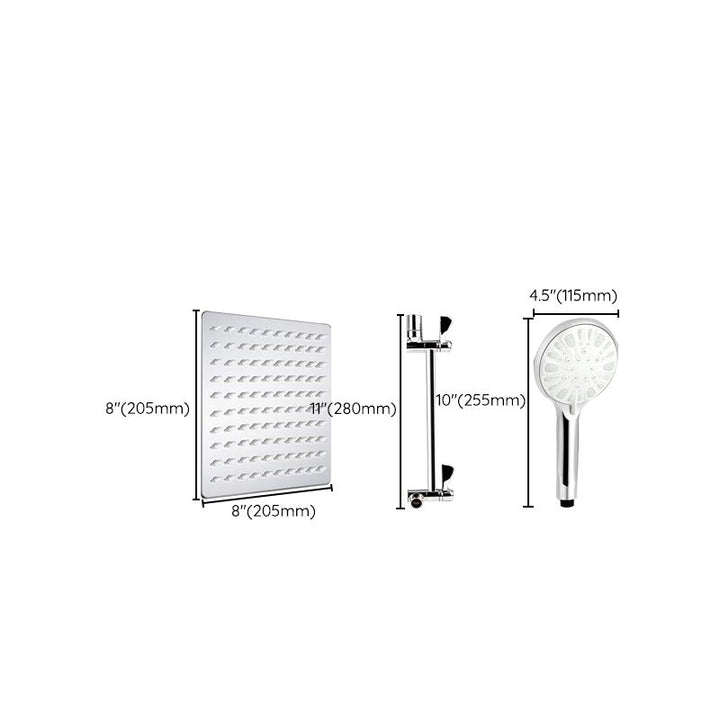 Lisslune | Modern Dual Shower Head Square High Arc Shower Head in Silver