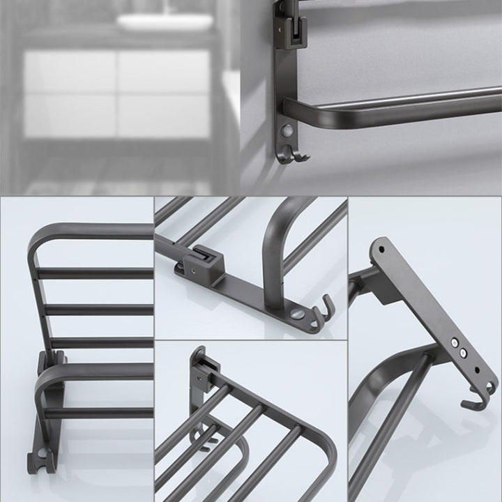 Lisslune | Modern Bathroom Fixture Set Towel Bar Gray Bathroom Shelf Bathroom Set
