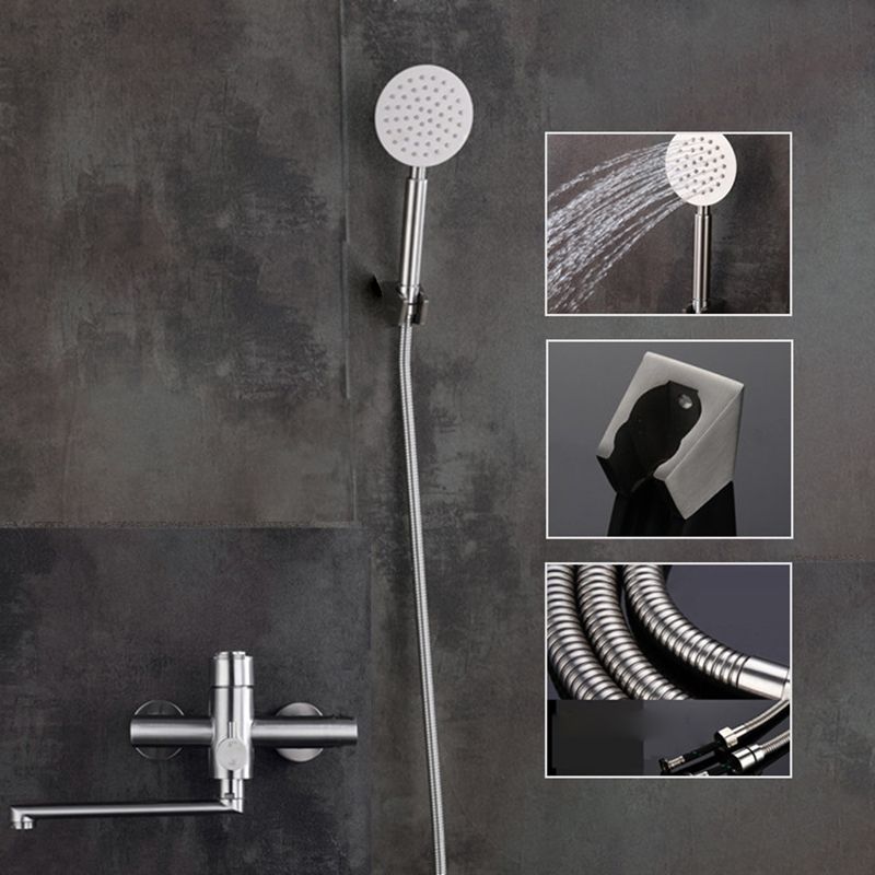 Lisslune | Wall-mounted metal bathtub filling low arch swivel bathtub mixer