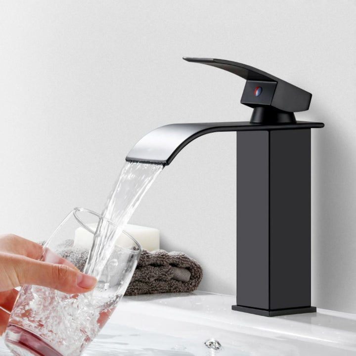 Lisslune | Basin faucet lever handle waterfall outlet bathroom fixture