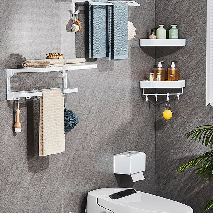Lisslune | Modern Bathroom Accessories Set Towel Bar Bathroom Shelf White Bathroom Accessories Set