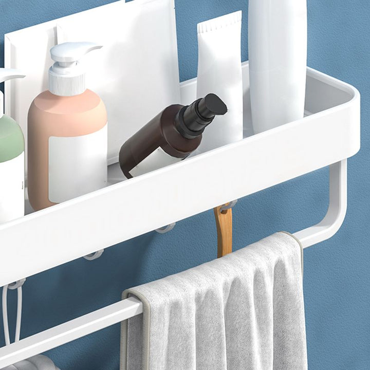 Lisslune | White 2-piece Bathroom Hardware Modern Bathroom Accessories Set, Bathroom Shelf