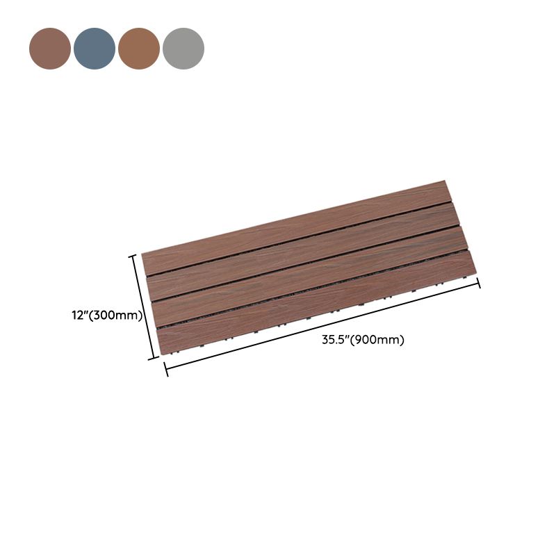 Lisslune | Square Patio Tiles Interlocking Striped Pattern Deck Board